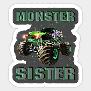 Monster Truck Sister Monster Truck Are My Jam Truck Lovers Sticker